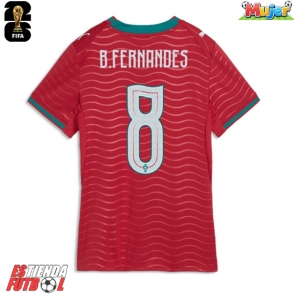 Portugal Bruno Fernandes #8 Primera Equipación Mujer Mundial 2026 Manga Corta